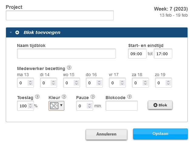 Hoe kan ik een afdeling, project of team toevoegen?
